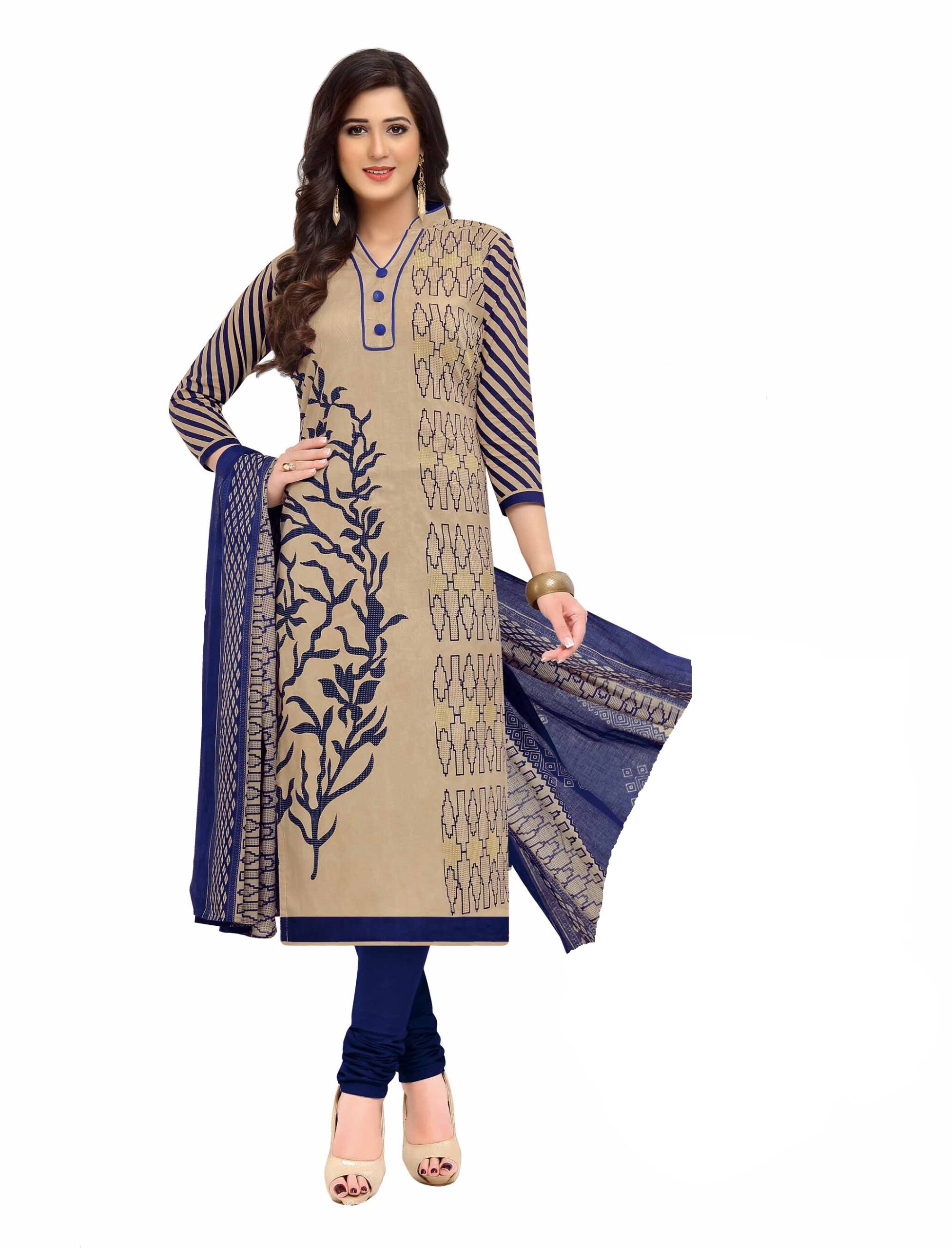 Miraan Printed Unstitched Cotton Dress Material And Churidar Suit For Women BAND1606